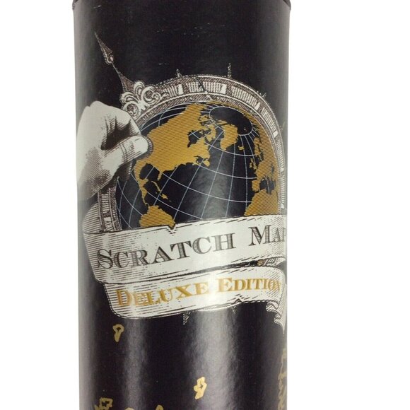 Luckies Deluxe Edition Scratch Off World Map Travel Poster 32x23 Black & Gold - Picture 6 of 9